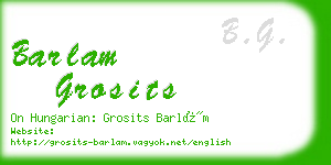 barlam grosits business card
